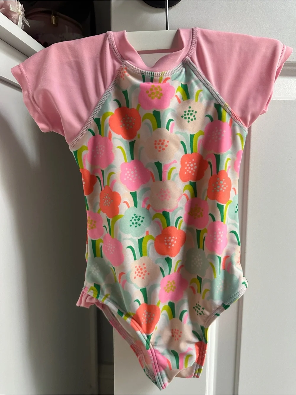 Cat & Jack 3 Pc Lot Floral Mermaid Unicorn Swimsuit Sz 2T 18-24 Months
